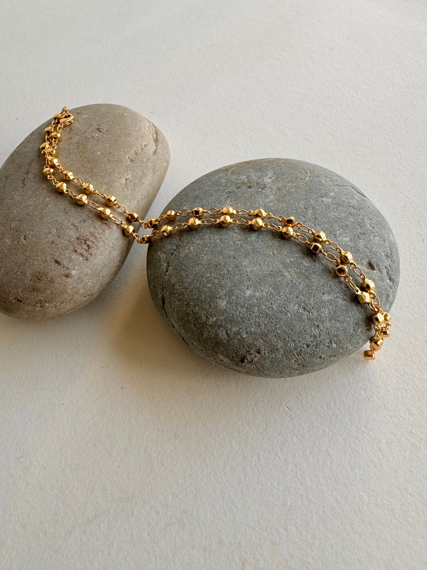 Ruby Chain Necklace -18k Gold Plated