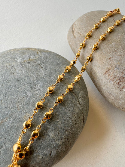 Ruby Chain Necklace -18k Gold Plated